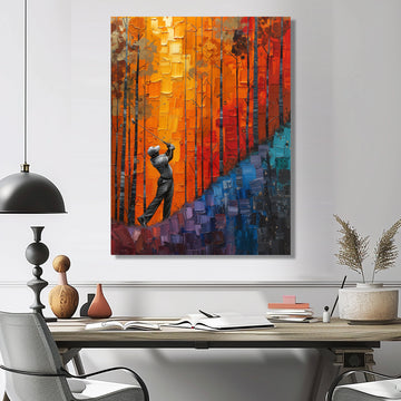 Yellow Red Golfing Heritage Country Club I - Golf Canvas Wall Art